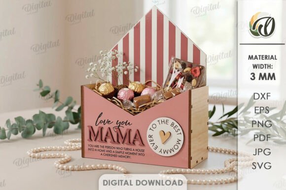 Download 3D Mother's Day Gift Box Laser Cut - Mother's day gift Collection
